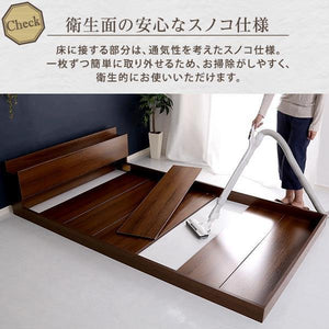 ローベッド セミダブル 一人暮らし 宮付き ヘッドボード 棚 ラック 携帯 ティッシュ メガネ リモコン 頭上 収納 コンセント スマホ 充電 電気 北欧 モダン 低床
