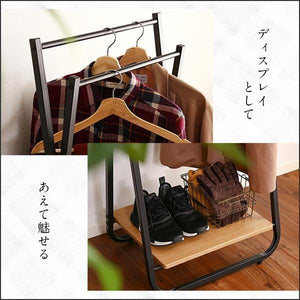 ハンガーラック 頑丈 丈夫 洋服掛け パイプ ハンガー ポール コート クローゼット 省スペース スリム ヴィンテージ アイアン 一人暮らし コンパクト