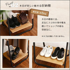 ハンガーラック 頑丈 丈夫 洋服掛け パイプ ハンガー ポール コート クローゼット 省スペース スリム ヴィンテージ アイアン 一人暮らし コンパクト