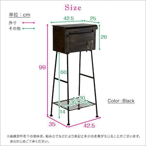 郵便ポスト ポスト 郵便受け 玄関 設置 屋外用 置き型 スタンド 自立 縦型 北欧 アンティーク フラワースタンド アイアン 姫系 花台 花瓶台 鉢置き プランター台