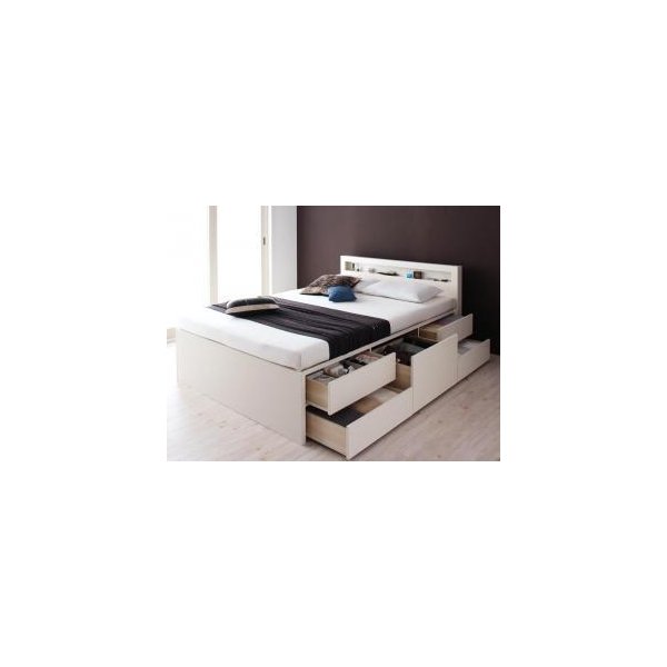 kag-40205 セミシングルベッド 一人暮らし コンパクト 小さい マットレス付き チェスト ベッド下 収納 引き出し 大容量 宮 棚 携帯 コンセント スマホ 充電 ヴィンテージ