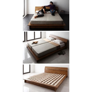 シングルベッド 一人暮らし マットレス付き ローベッド ロータイプ フロア 低い ヘッドボード 薄型 すのこ 通気性 除湿 カビ ヴィンテージ メンズ モダン レトロ