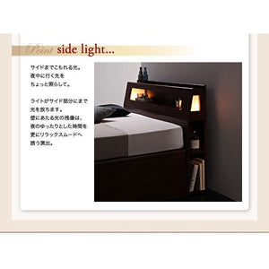 セミシングルベッド 一人暮らし コンパクト 小さい マットレス付き 跳ね上げ式 ガス圧 ベッド下 収納 大容量 宮 棚 携帯 照明 ライト コンセント スマホ 充電