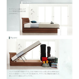 セミシングルベッド 一人暮らし コンパクト SS 小さい 省スペース マットレス付き 跳ね上げ式ベッド ガス圧 ベッド下 収納付き 大容量 ヴィンテージ モダン