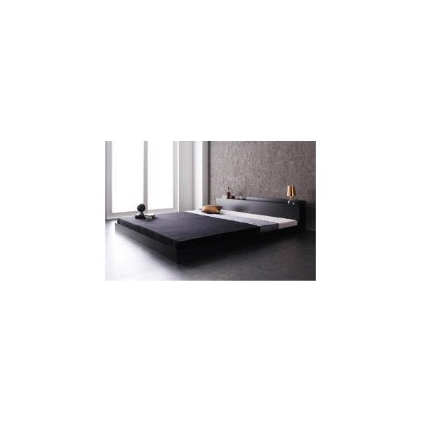 kag-41637 セミダブルベッド 一人暮らし SD マットレス付き ローベッド ロータイプ 低い 宮 枕元 棚 携帯 メガネ リモコン 頭上 収納 コンセント スマホ 充電 電気 モダン