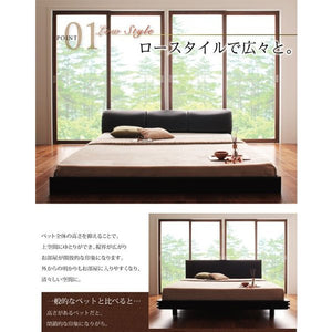 セミダブルベッド 一人暮らし マットレス付き ローベッド 低い 背もたれ ヘッドボード ヘッドレスト クッション レザー ゴージャス 豪華 ゴシック 姫系