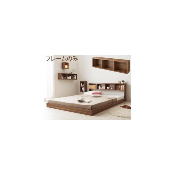 kag-42142 セミダブルベッド 一人暮らし フレームのみ ローベッド ロータイプ 低い 宮 棚 携帯 リモコン 収納 姫系 かわいい ガーリー シャビー アンティーク プリンセス