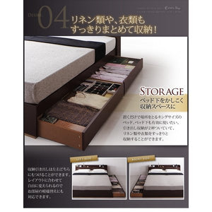 キングベッド 家族 ファミリー 親子 ワイド マットレス付き チェスト ベッド下 収納 引き出し 大容量 宮 棚 携帯 リモコン コンセント スマホ 充電 ヴィンテージ