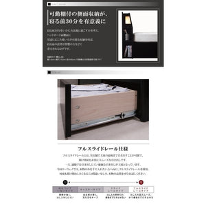 キングベッド 家族 ファミリー 親子 ワイド マットレス付き チェスト ベッド下 収納 引き出し 大容量 宮 棚 携帯 照明 読書 ライト コンセント スマホ 充電