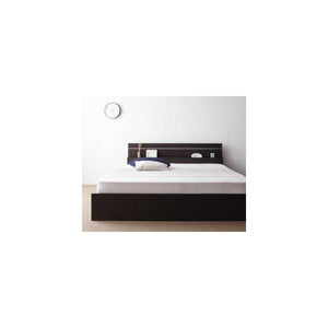 ダブルベッド 2人 マットレス付き 連結可 つなげる 宮 ヘッドボード 枕元 棚 ラック 携帯 メガネ リモコン 頭上 収納 照明 読書灯 ライト 読書 電気 モダン 高級