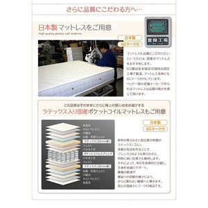 連結ベッド 幅220 キング ワイド 3人 4人 家族 つなげる 2台 分割 ファミリー マットレス付き ロー 低い 宮 棚 携帯 収納 照明 ライト コンセント スマホ 充電