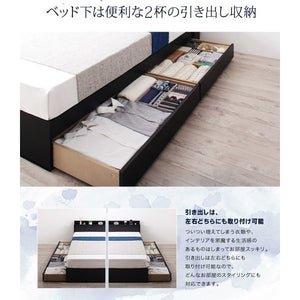 セミダブルベッド 一人暮らし SD フレームのみ チェストベッド ミドル ベッド下収納 引き出し 大容量 宮 棚 携帯 リモコン 収納 コンセント スマホ 充電 電気