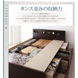 ベッド シングル チェストベッド 下収納 引き出し 大容量 全面収納 棚 携帯 スマホ メガネ リモコン ラック 宮付き コンセント 充電 フレーム おしゃれ モダン