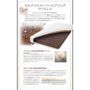 ダブルベッド 2人 マットレス付き ローベッド 低い 宮 棚 携帯 リモコン 収納 コンセント スマホ 充電 布団可 フラット床板 脚 足 北欧 おしゃれ アンティーク