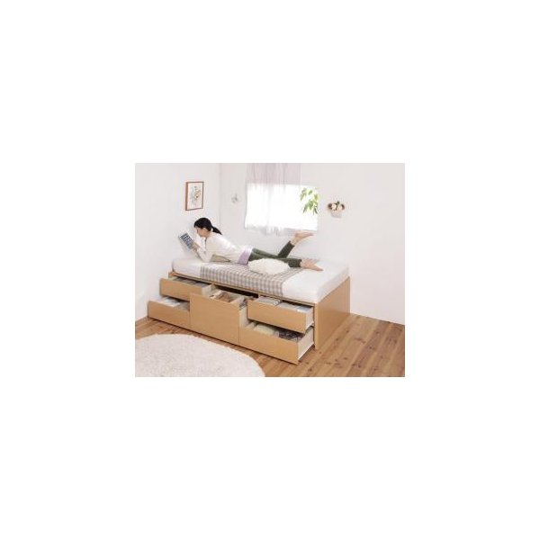 kag-43942 セミシングルベッド 一人暮らし コンパクト ショート丈 小さい マットレス付き チェスト ベッド下 収納 引き出し 大容量 ヘッドレス 北欧 おしゃれ アンティーク