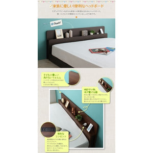 連結ベッド 幅200 キング ワイド 3人 4人 家族 つなげる 2台 分割 ファミリー 親子 マットレス付き ローベッド 低い 宮 棚 携帯 収納 コンセント スマホ 充電