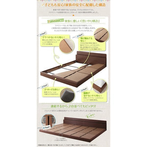 連結ベッド 幅200 キング ワイド 3人 4人 家族 つなげる 2台 分割 ファミリー 親子 マットレス付き ローベッド 低い 宮 棚 携帯 収納 コンセント スマホ 充電