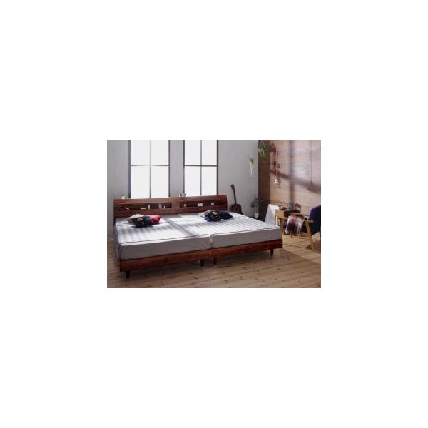 kag-44463 セミダブルベッド 一人暮らし SD マットレス付き 脚 足 宮 棚 携帯 メガネ リモコン 収納 コンセント スマホ 充電 電気 布団可 すのこ 通気性 カビ ヴィンテージ