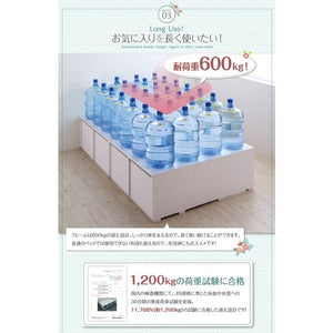 セミダブルベッド 一人暮らし SD マットレス付き チェストベッド ミドル ベッド下収納 引き出し 大容量 ヘッドレス 布団可 フラット床板 箱型 モダン 高級