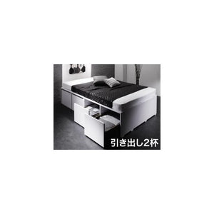 セミダブルベッド 一人暮らし SD マットレス付き チェストベッド ミドル ベッド下収納 引き出し 大容量 ヘッドレス 布団可 フラット床板 箱型 モダン 高級