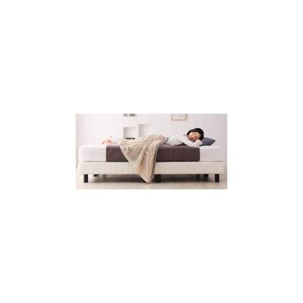 kag-48587 ダブルベッド 2人 マットレス付き 脚付き マットレスベッド ボトム 足付 ベンチ ヘッドレス ローベッド ロータイプ 低い 北欧 おしゃれ モダン アンティーク