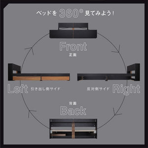 セミダブルベッド 一人暮らし マットレス付き チェスト ベッド下 収納 引き出し 大容量 トッパー敷きパッド付き 宮 棚 携帯 コンセント スマホ 充電