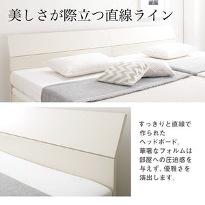 セミダブルベッド 一人暮らし SD マットレス付き 跳ね上げ式ベッド ガス圧 ベッド下 収納付き 大容量 ヘッドボード 薄型 白 ホテル モダン 高級 姫系
