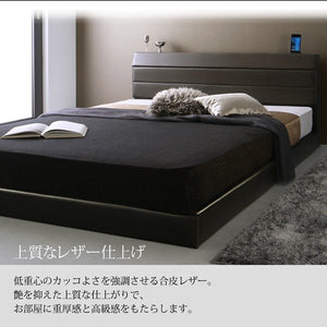 シングルベッド 一人暮らし マットレス付き ロー 低い 宮 棚 携帯 収納 コンセント スマホ 充電 すのこ 通気性 カビ レザー ゴージャス 豪華 ゴシック 姫系