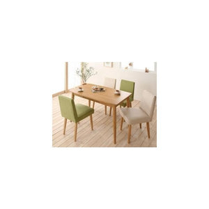 ダイニングテーブル ダイニングテーブルセット 5点 4人用 (A) (幅115+椅子×4) 机 ブラウン チェア2脚 アイボリー× 緑 食卓