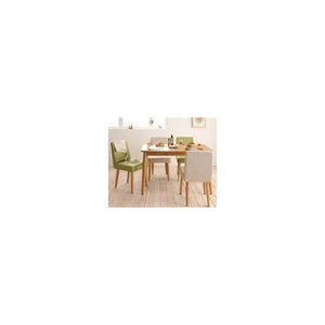 ダイニングテーブル ダイニングテーブルセット 5点 4人用 (B) (幅150+椅子×4) 机 ナチュラル チェア2脚 アイボリー× 緑 食卓