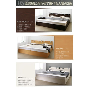 セミダブルベッド 一人暮らし フレームのみ ベッド下収納 収納付き 大容量 高い 床下収納スペース 全面収納 連結可 つなげる 宮 棚 携帯 コンセント スマホ 充電