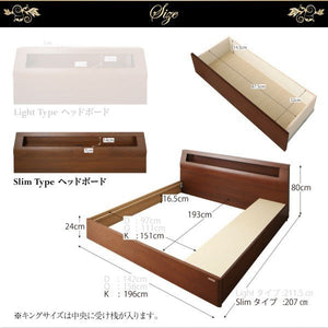 キングベッド 家族 ファミリー 親子 ワイド マットレス付き チェスト ベッド下 収納 引き出し 大容量 宮 棚 携帯 リモコン コンセント スマホ 充電 ヴィンテージ