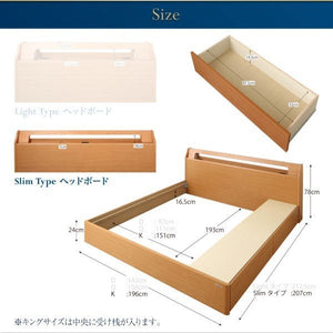 キングベッド 家族 ファミリー 親子 ワイド マットレス付き チェストベッド ベッド下収納 引き出し 大容量 宮 棚 携帯 リモコン コンセント スマホ 充電 電気