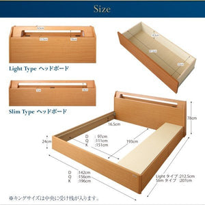 キングベッド 家族 ファミリー 親子 ワイド マットレス付き チェスト ベッド下 収納 引き出し 大容量 宮 棚 携帯 照明 読書 ライト コンセント スマホ 充電