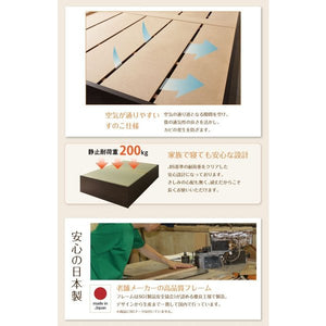 連結ベッド 幅200 キング ワイド 3人 4人 家族 つなげる 2台 分割 ファミリー フレーム 日本製 国産 畳 硬め 腰痛 ベッド下 収納 高い 床下 ヘッドレス 布団収納