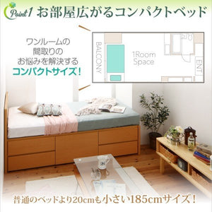 シングルベッド 一人暮らし ショート丈 マットレス付き チェストベッド ミドル ベッド下収納 引き出し 大容量 コンセント 収納 スマホ 充電 電気 モダン