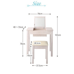 ドレッサー デスク テーブル 机 兼用 化粧台 椅子 付き スツール 1面鏡 一面鏡 姫系 引き出し 収納 メイク台 鏡台 かわいい ガーリー アンティーク プリンセス