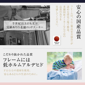 ダブルベッド 2人 マットレス付き ローベッド ロータイプ 低い 宮 棚 携帯 リモコン 収納 照明 読書灯 ライト 読書 電気 コンセント スマホ 充電 ヴィンテージ