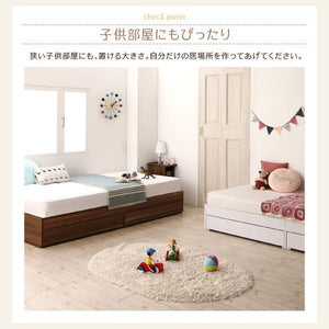 セミシングルベッド 一人 コンパクト ショート丈 小さい マットレス付 チェスト 収納 引き出し ベッドサイドテーブル付き ヘッドレス コンセント スマホ 充電