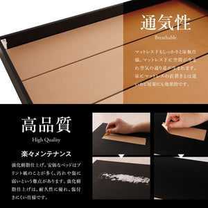 セミダブルベッド 一人暮らし SD フレームのみ ローベッド ロータイプ 低い 宮 棚 携帯 メガネ リモコン 収納 照明 読書灯 ライト 電気 コンセント スマホ 充電