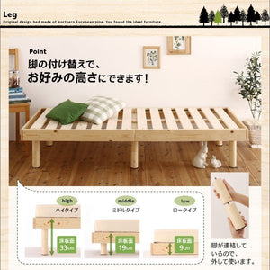 シングルベッド 一人 ショート丈 マットレス付 ベッド下 収納 高い 床下 全面 パッドシーツ付 ヘッドレス 布団可 すのこ 通気性 カビ 脚 足 北欧 おしゃれ