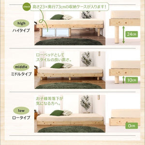 シングルベッド 一人 ショート丈 マットレス付 ベッド下 収納 高い 床下 全面 パッドシーツ付 ヘッドレス 布団可 すのこ 通気性 カビ 脚 足 北欧 おしゃれ