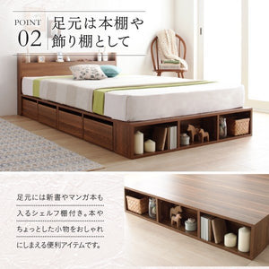 セミダブルベッド 一人暮らし マットレス付き チェスト ベッド下 収納 引き出し 大容量 宮 棚 携帯 コンセント スマホ 充電 布団可 フラット床板 箱型 ロー 低い