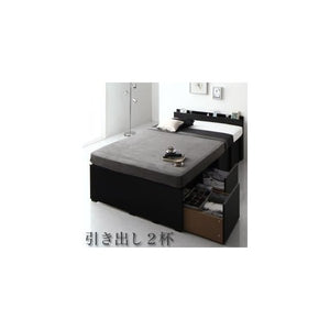 セミダブルベッド 一人暮らし マットレス付き チェスト ベッド下 収納 引き出し 大容量 宮 棚 携帯 コンセント スマホ 充電 布団可 フラット床板 箱型