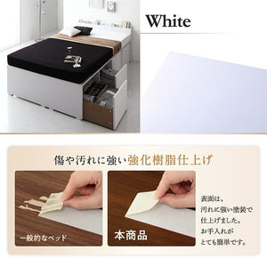 シングルベッド 一人暮らし フレーム チェスト ベッド下 収納 引き出し 大容量 宮 棚 携帯 コンセント スマホ 充電 布団可 フラット床板 箱型 ヴィンテージ