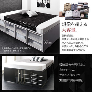 セミダブルベッド 一人暮らし マットレス付き チェスト ベッド下 収納 引き出し 大容量 宮 棚 携帯 リモコン コンセント スマホ 充電 布団可 フラット床板 箱型