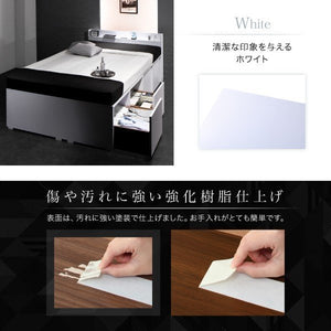セミダブルベッド 一人暮らし マットレス付き チェスト ベッド下 収納 引き出し 大容量 宮 棚 携帯 リモコン コンセント スマホ 充電 布団可 フラット床板 箱型