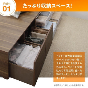 セミダブルベッド 一人暮らし マットレス付 チェストベッド ハイタイプ ベッド下収納 引き出し 大容量 宮 棚 携帯 コンセント スマホ 充電 布団可 フラット床板