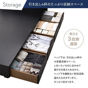 セミダブルベッド 一人暮らし マットレス付き チェスト ベッド下 収納 引き出し 大容量 宮 棚 携帯 リモコン コンセント スマホ 充電 布団可 フラット床板 箱型