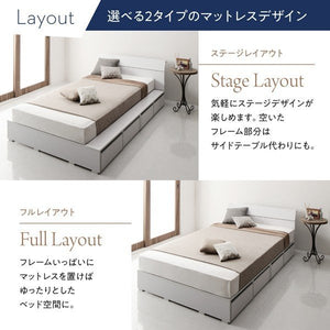 セミダブルベッド 一人暮らし マットレス付き チェスト ベッド下 収納 引き出し 大容量 宮 棚 携帯 リモコン コンセント スマホ 充電 布団可 フラット床板 箱型